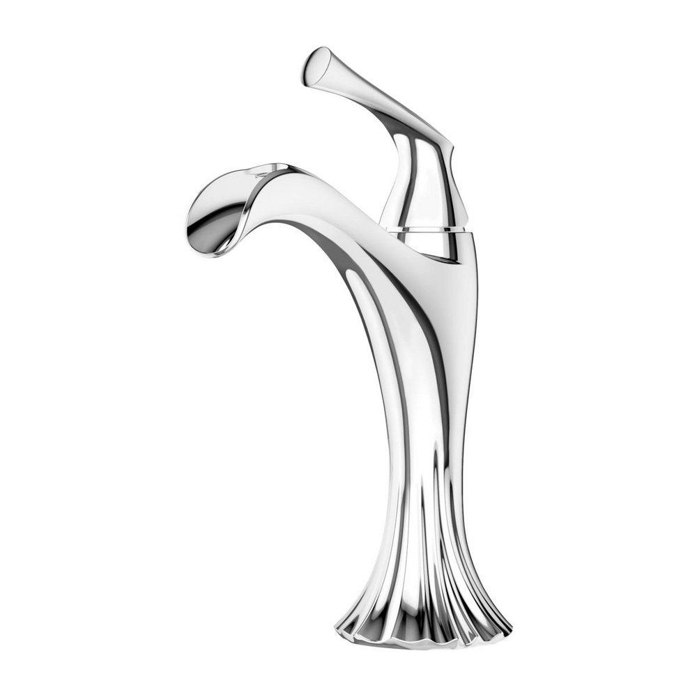 Single Handle Monoblock Bathroom Sink Faucet in Polished Chrome 