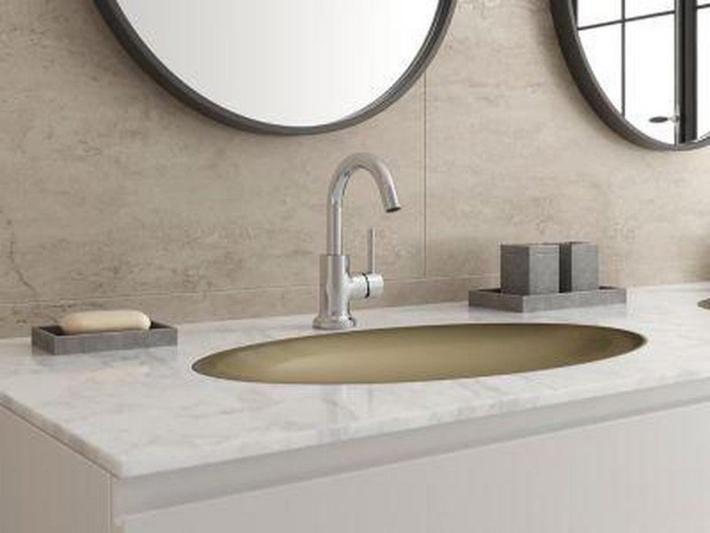 Single Handle Monoblock Bathroom Sink Faucet in Polished Chrome 