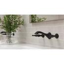 Two Handle Wall Mount Widespread Bathroom Sink Faucet in Matte Black 