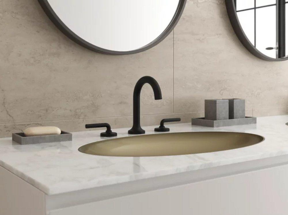 Pfister Matte Black Two Handle Widespread Bathroom Sink Faucet 