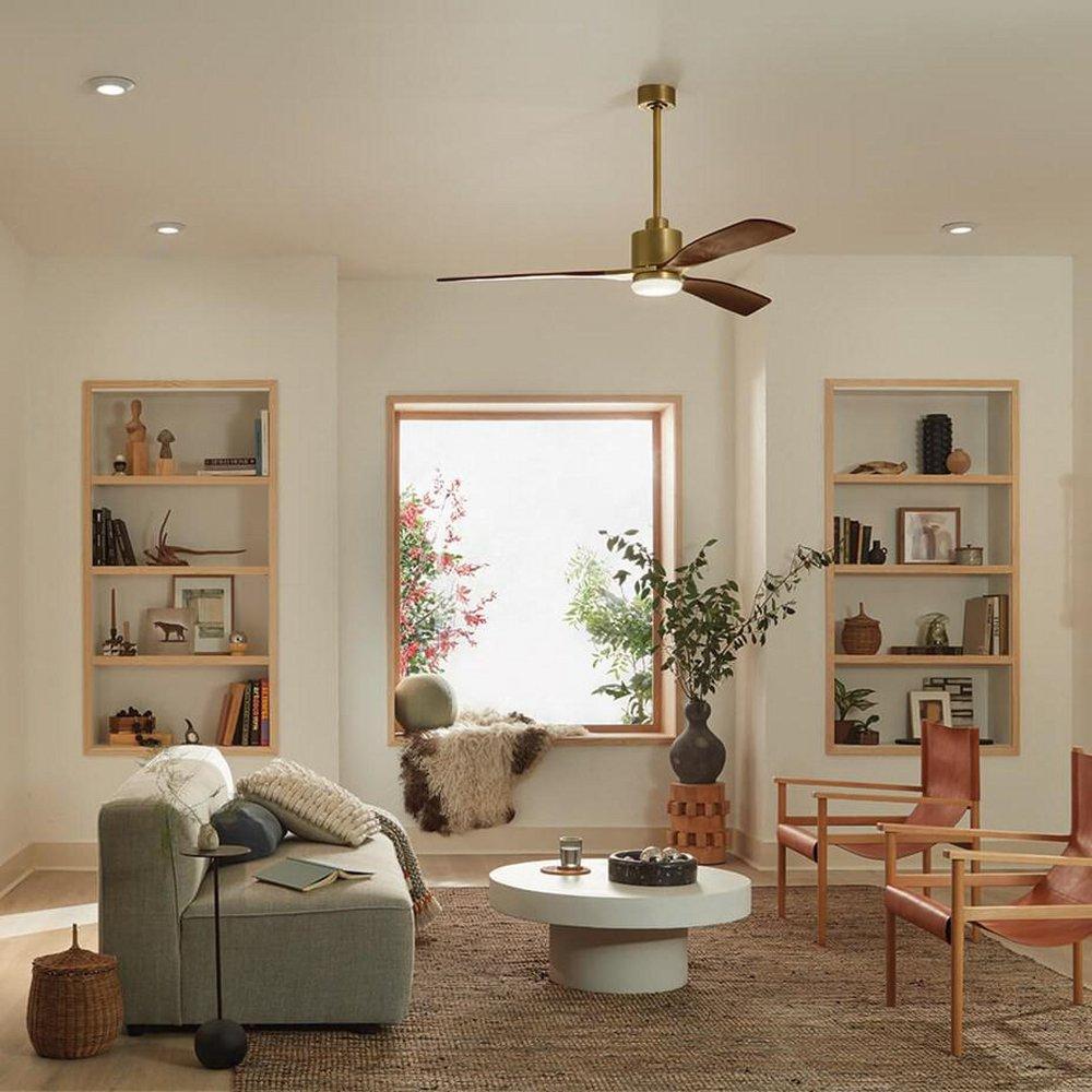 Kichler Lighting Brushed Natural Brass 60 in. 3-Blade Indoor Ceiling Fan 