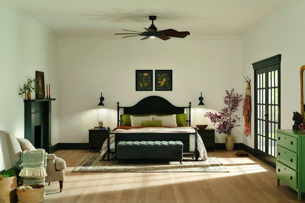 Kichler Lighting Distressed Black 60 in. 9-Blade Indoor or Outdoor Ceiling Fan 