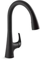 Single Handle Pull Down Kitchen Faucet in Matte Black