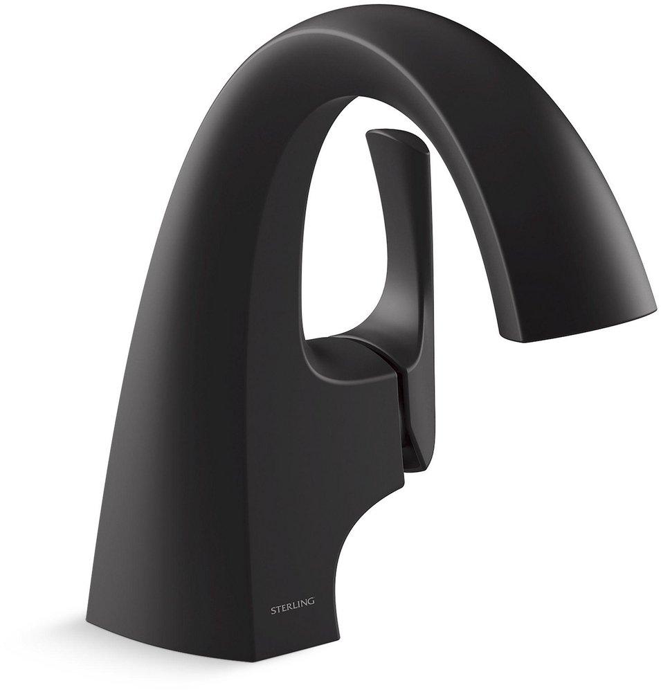 Single Handle Monoblock Bathroom Sink Faucet in Matte Black 