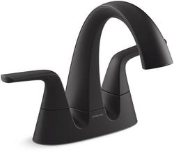 Two Handle Centerset Bathroom Sink Faucet in Matte Black