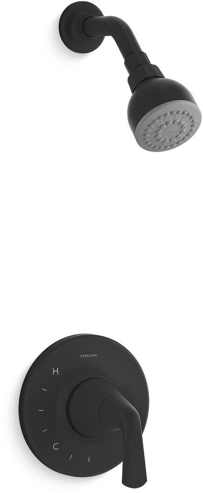 Sterling Matte Black Single Handle Single Function Shower Faucet (Trim Only) 