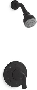 One Handle Single Function Shower Faucet in Matte Black (Trim Only)