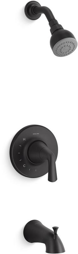 One Handle Single Function Bathtub & Shower Faucet in Matte Black (Trim Only)