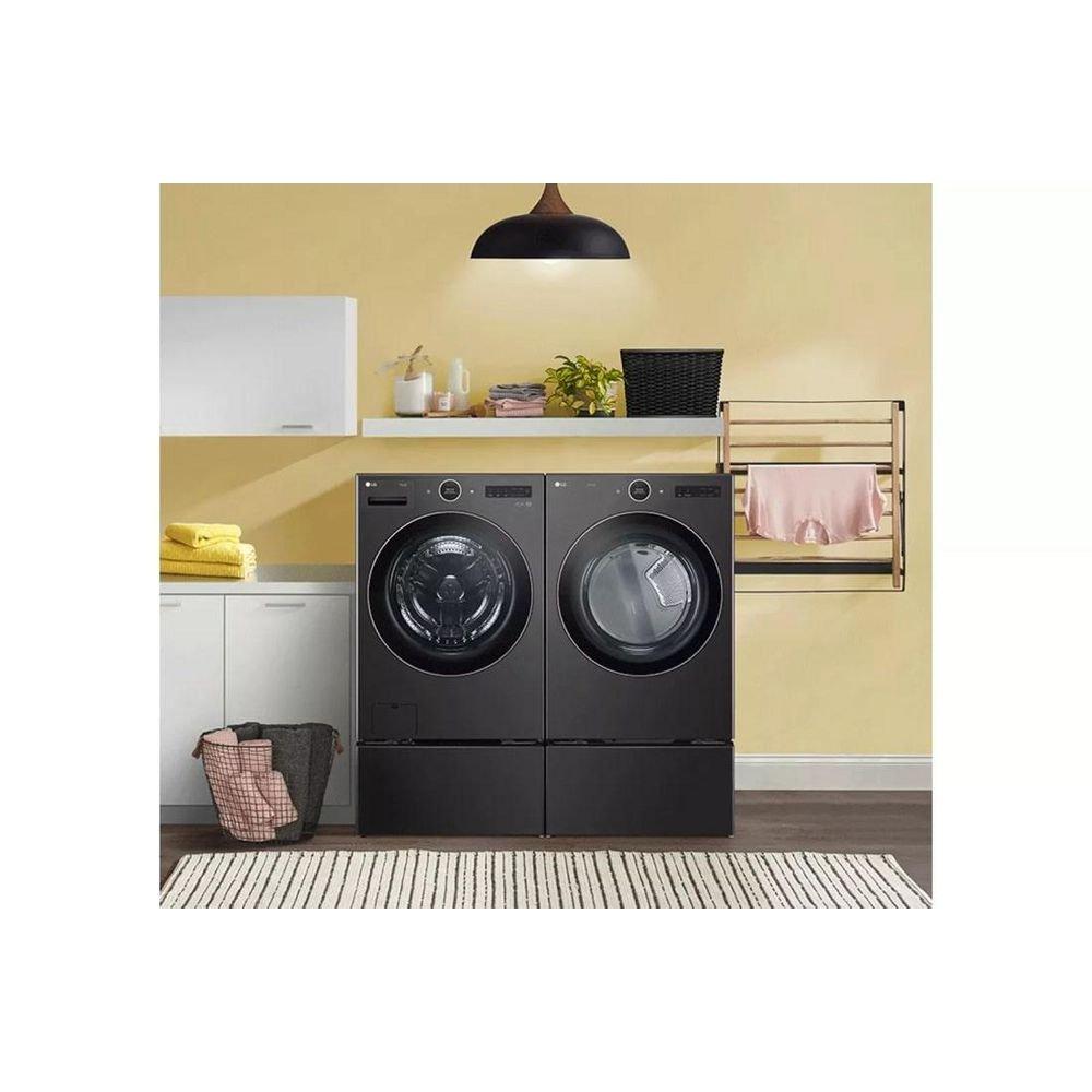 LG Black Steel 27 x 13-5/8 x 28 in. Electric Front Load Washer 