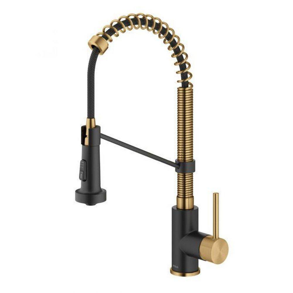 Kraus USA Brushed Brass Single Handle Lever Deck Mount Faucet 