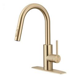 Single Handle Pull Down Kitchen Faucet in Spot Free Antique Champagne Bronze