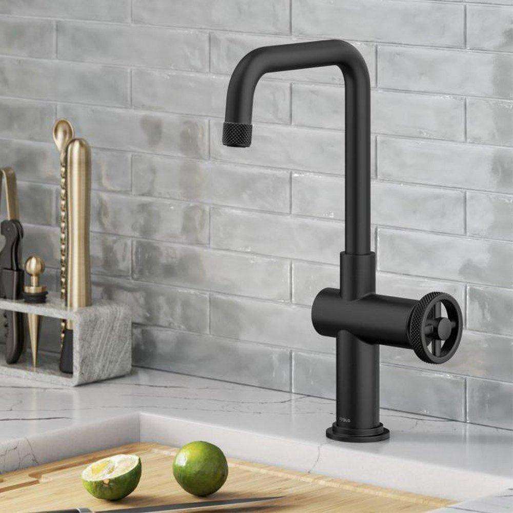 Kraus USA Matte Black Single Handle Kitchen Faucet 