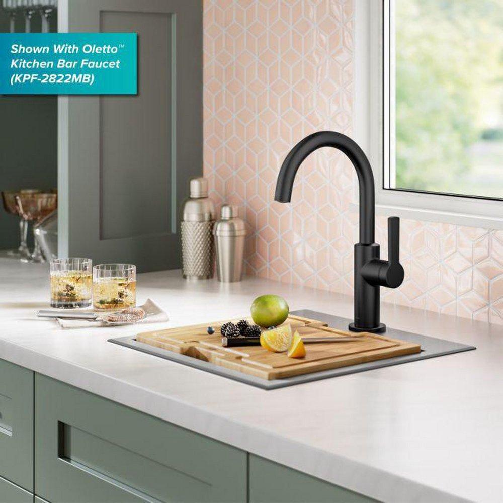 Kraus Stainless Steel 15 x 15 in. 1 Hole Top Mount Bar Sink 