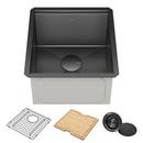 Kraus USA Gun Metal 15 x 16 in. 1-Hole Undermount Stainless Steel Bar Sink 