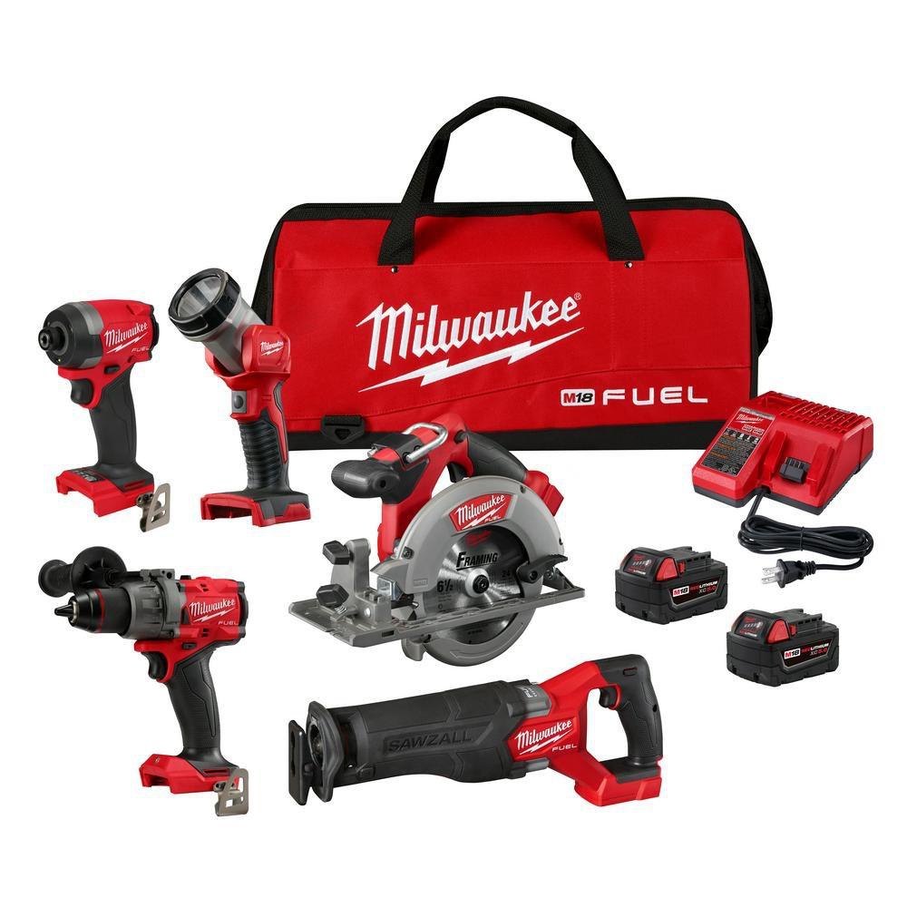 Milwaukee® Red Cordless Reciprocating 5-Tool Kit 