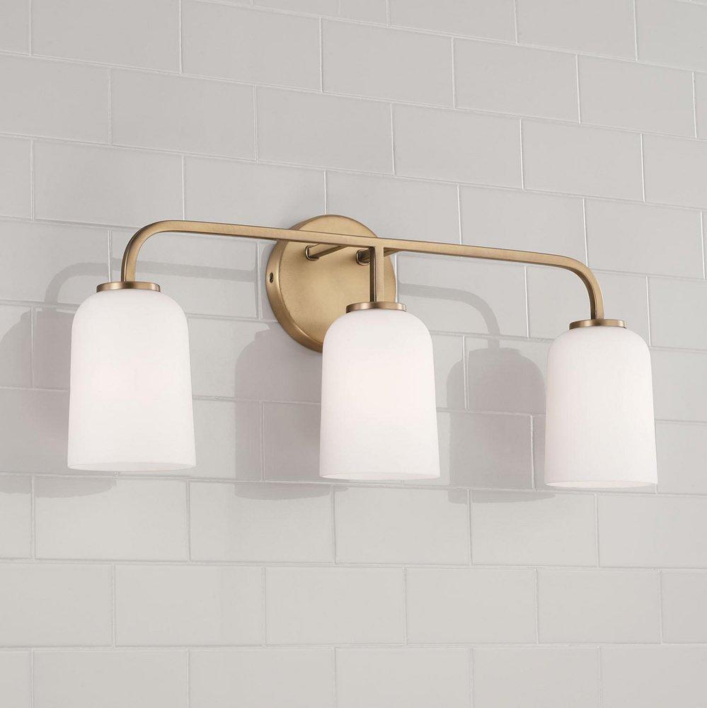 Capital Lighting Aged Brass 100W 3-Light Medium E-26 Vanity Fixture 