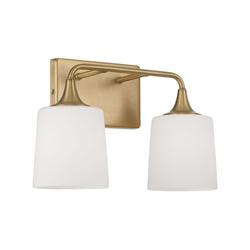 100W 2-Light Medium E-26 Vanity Fixture in Aged Brass