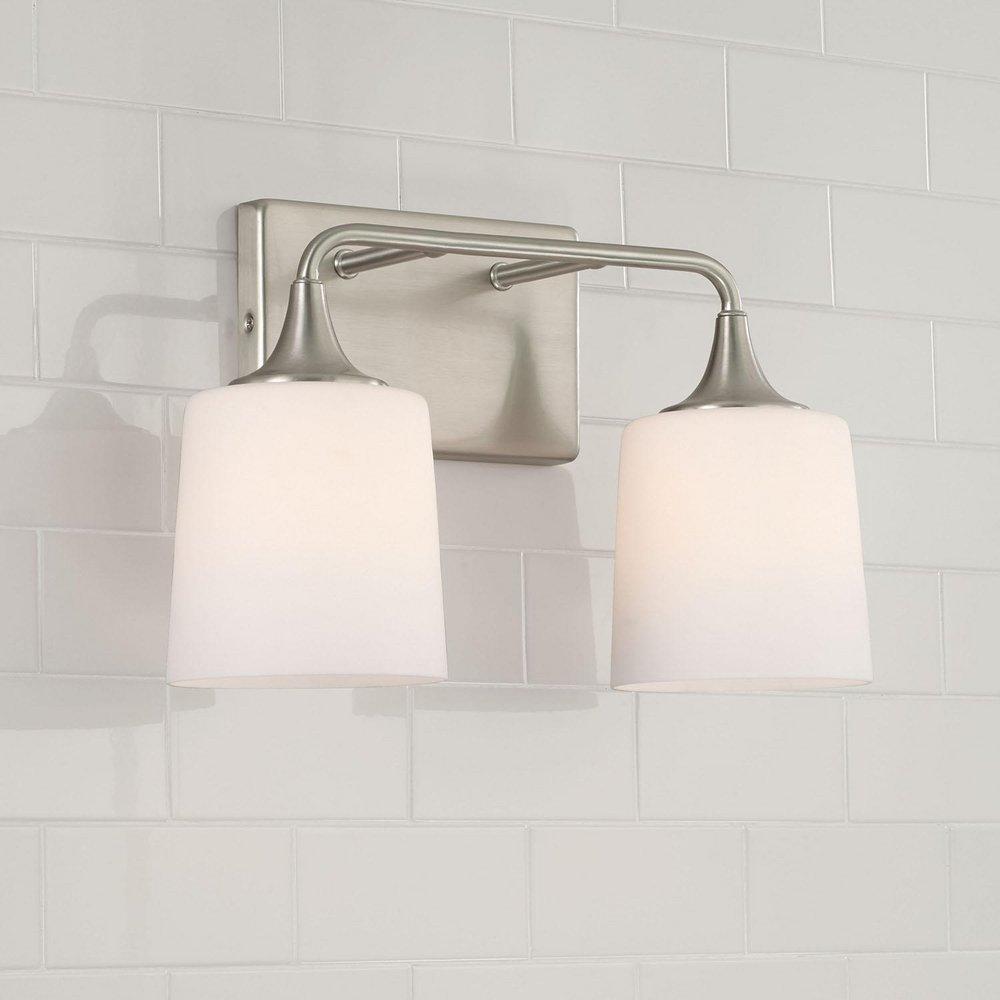 Capital Lighting Brushed Nickel 100W 2-Light Medium E-26 Vanity Fixture 