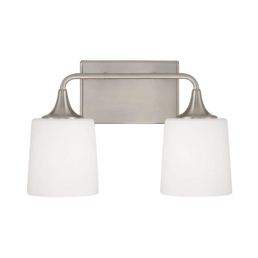 Capital Lighting Brushed Nickel 100W 2-Light Medium E-26 Vanity Fixture 