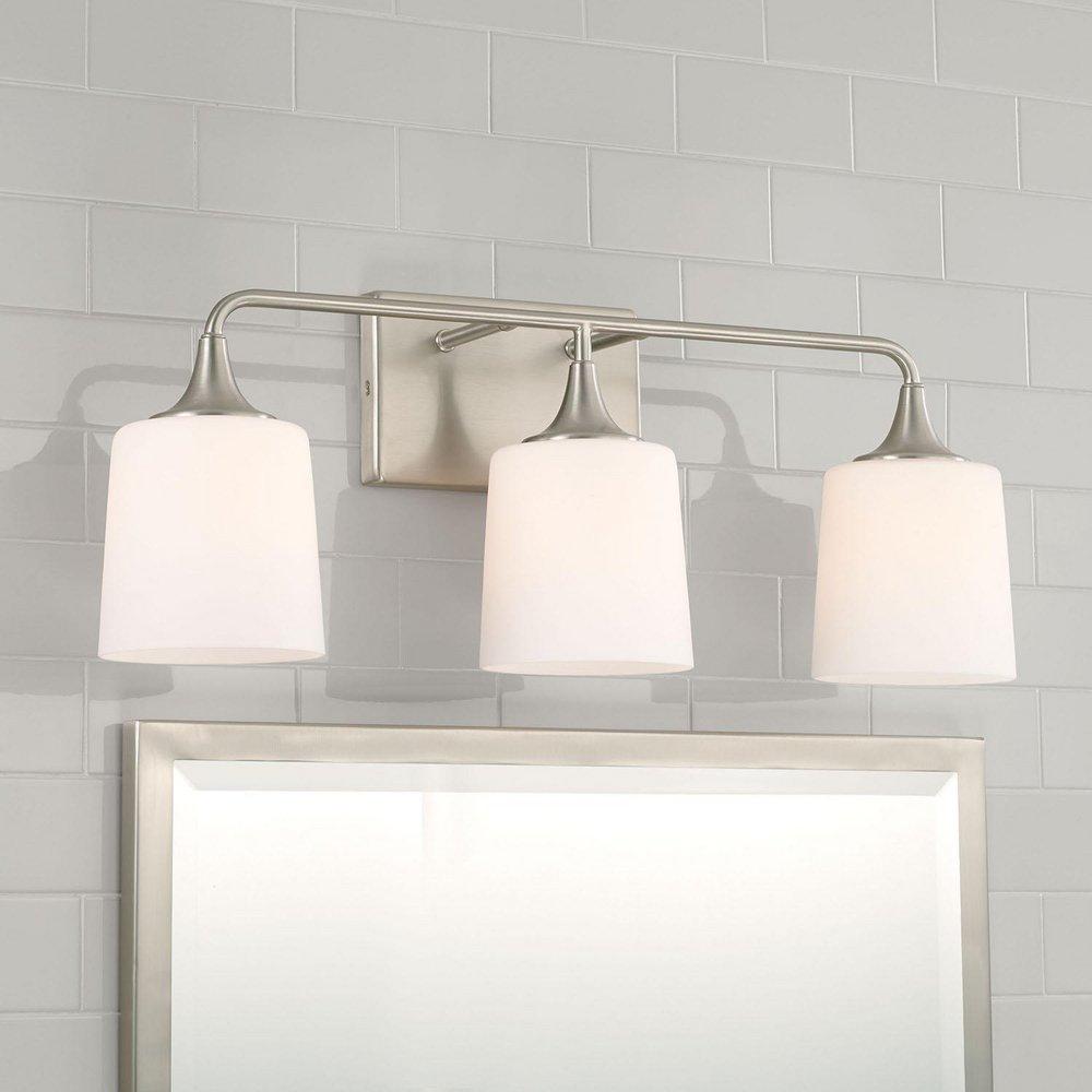 Capital Lighting Brushed Nickel 100W 3-Light Medium E-26 Vanity Fixture 