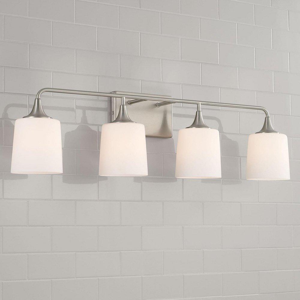 Capital Lighting Brushed Nickel 100W 4-Light Medium E-26 Vanity Fixture 