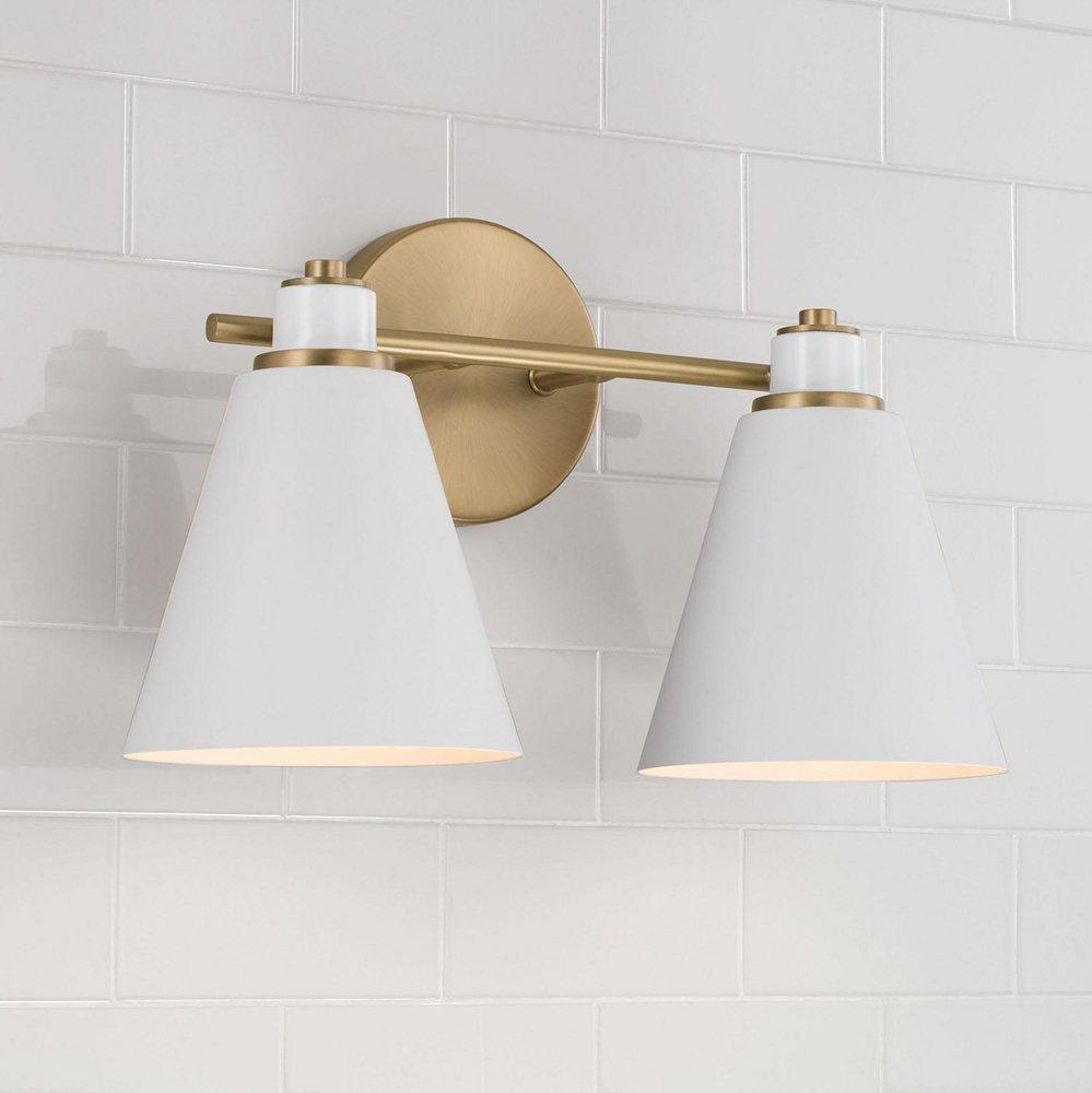 Capital Lighting Aged Brass 100W 2-Light Medium E-26 Vanity Fixture 