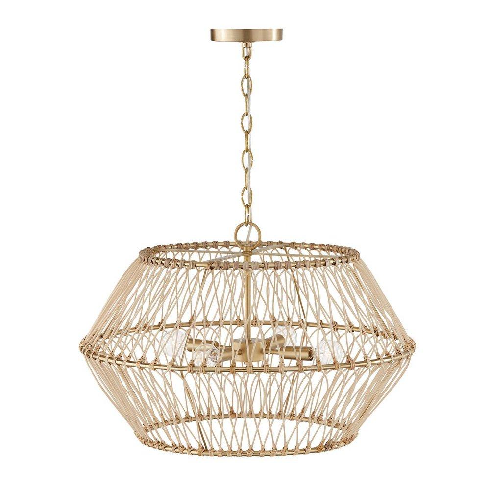 Capital Lighting Matte Brass 60W 4-Light Candelabra E-12 Incandescent Pendant 