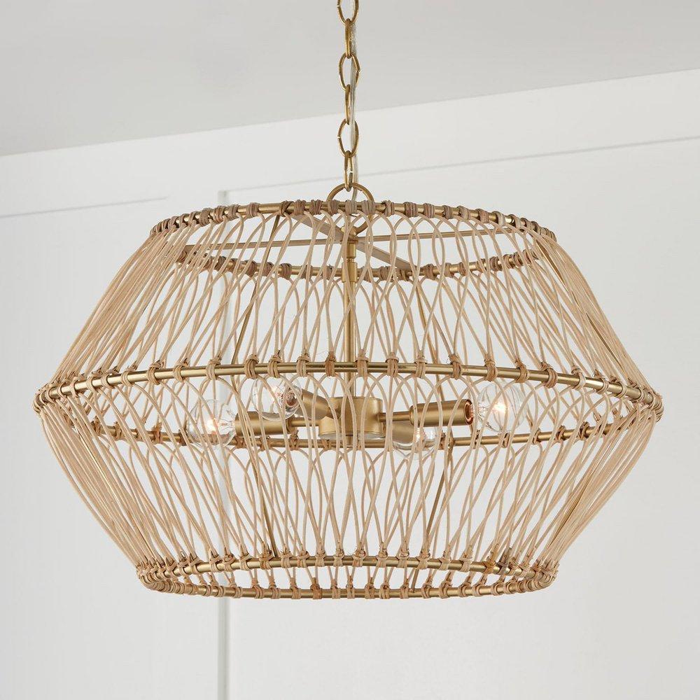 Capital Lighting Matte Brass 60W 4-Light Candelabra E-12 Incandescent Pendant 