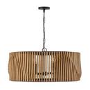 Capital Lighting Light Wood/Matte Black 60W 6-Light Candelabra E-12 Incandescent Pendant 