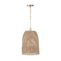 100W 1-Light Medium E-26 Incandescent Pendant in Matte Brass