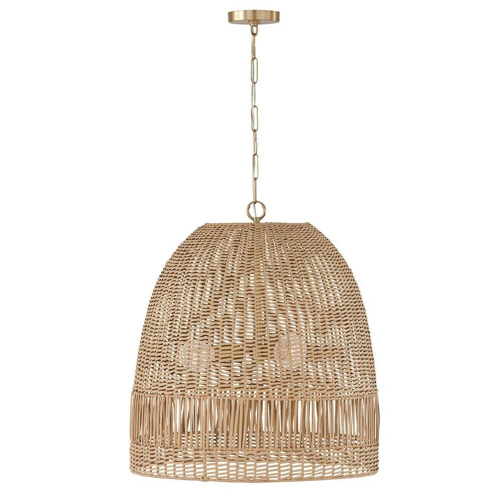 Capital Lighting Matte Brass 100W 3-Light Medium E-26 Incandescent Pendant 