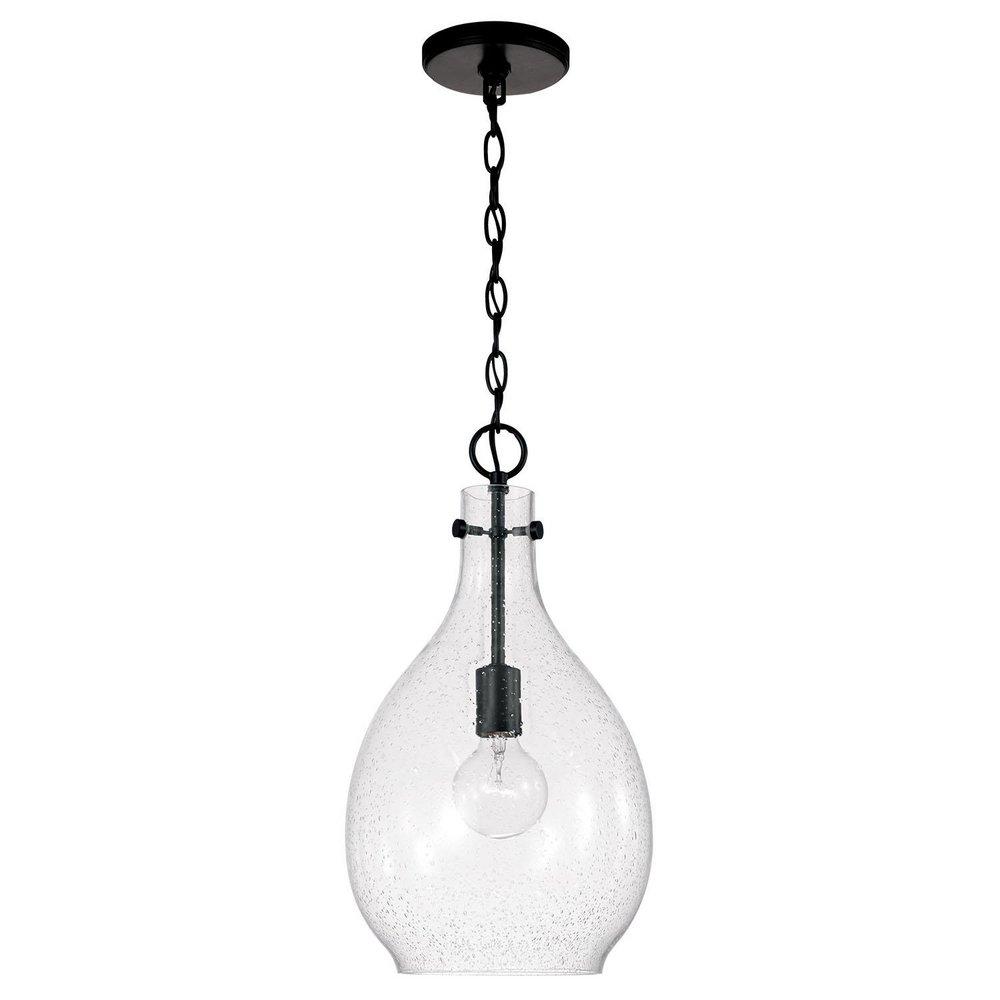 Capital Lighting Matte Black 100W 1-Light Medium E-26 Incandescent Pendant 
