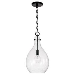 100W 1-Light Medium E-26 Incandescent Pendant in Matte Black