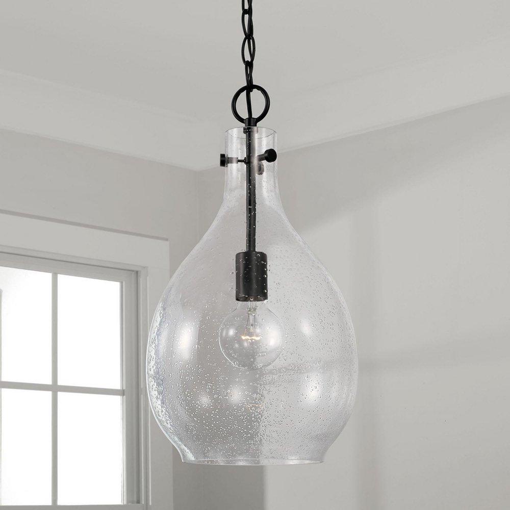 Capital Lighting Matte Black 100W 1-Light Medium E-26 Incandescent Pendant 