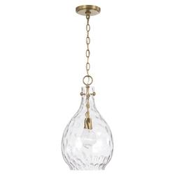 100W 1-Light Medium E-26 Incandescent Pendant in Aged Brass