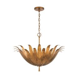 60W 4-Light Candelabra E-12 Incandescent Pendant in Antique Gold