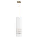 7in. Wide Mini Pendant in Aged Brass and White