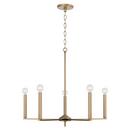 27-3/4 x 150 in. 60W 5-Light 1-Tier Incandescent Modern Chandelier in Aged Brass