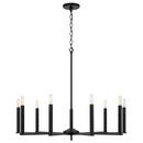 34 x 152 in. 60W 9-Light 1-Tier Incandescent Modern Chandelier in Matte Black