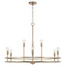 34-3/4 x 152 in. 60W 9-Light 2-Tier Incandescent Modern Chandelier in Aged Brass