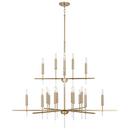 48 x 90-1/4 in. 60W 20-Light 2-Tier Incandescent Modern Chandelier in Matte Brass