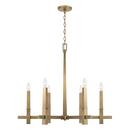 32 x 154 in. 60W 6-Light 1-Tier Incandescent Chandelier in Aged Brass