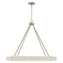 36 x 156 in. 60W 8-Light 1-Tier Incandescent Modern Chandelier in Matte Brass