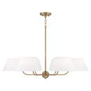 36 x 54 in. 60W 6-Light 1-Tier Incandescent Transitional Chandelier in Aged Brass