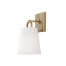 100W 1-Light 11 in. Wall Sconce in Aged Brass
