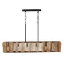 60W 6-Light Candelabra E-12 Incandescent Pendant Light in Light Wood