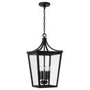 60W 4-Light Candelabra E-12 Incandescent Outdoor Pendant in Black