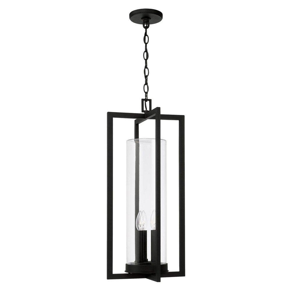 Capital Lighting Black 60W 3-Light Candelabra E-12 Incandescent Outdoor Pendant 