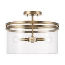 240W 4-Lights E12 G16 Semi-Flush Mount Ceiling Fixture in Aged Brass