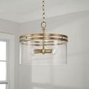 Capital Lighting Aged Brass 60W 4-Light Candelabra E-12 Incandescent Semi-Flush Mount Ceiling Fixture 